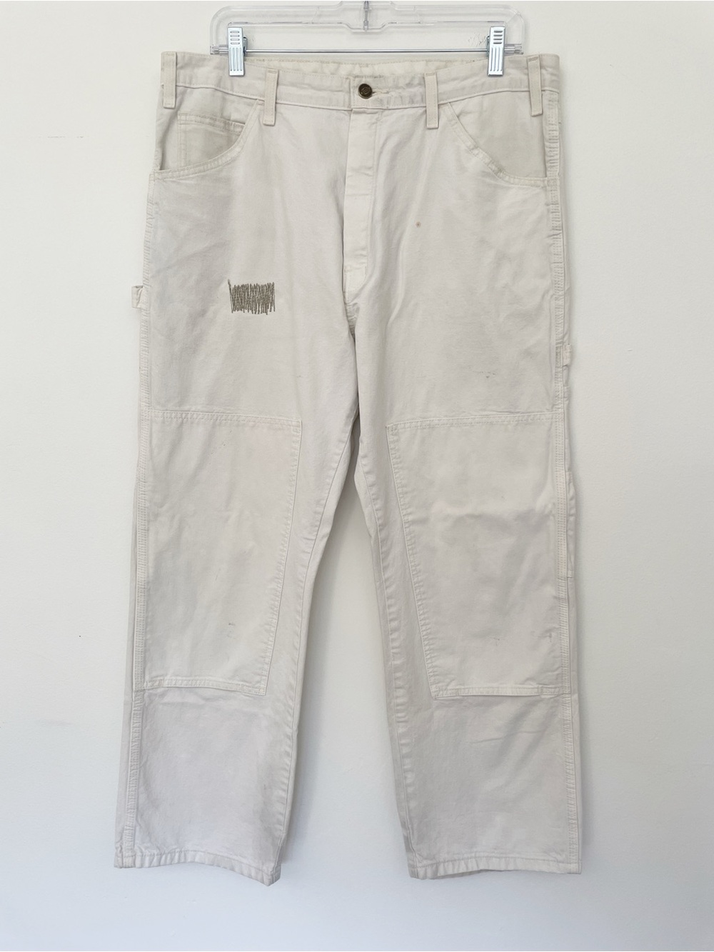 Dickies 36X30 Utility Pant Relaxed Fit Off White Cream Cargo Carpenter Jeans